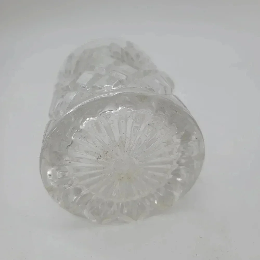 Heavy Cut Glass Crystal Biscuit Vintage Candy Jar • Beautiful Traditional Design